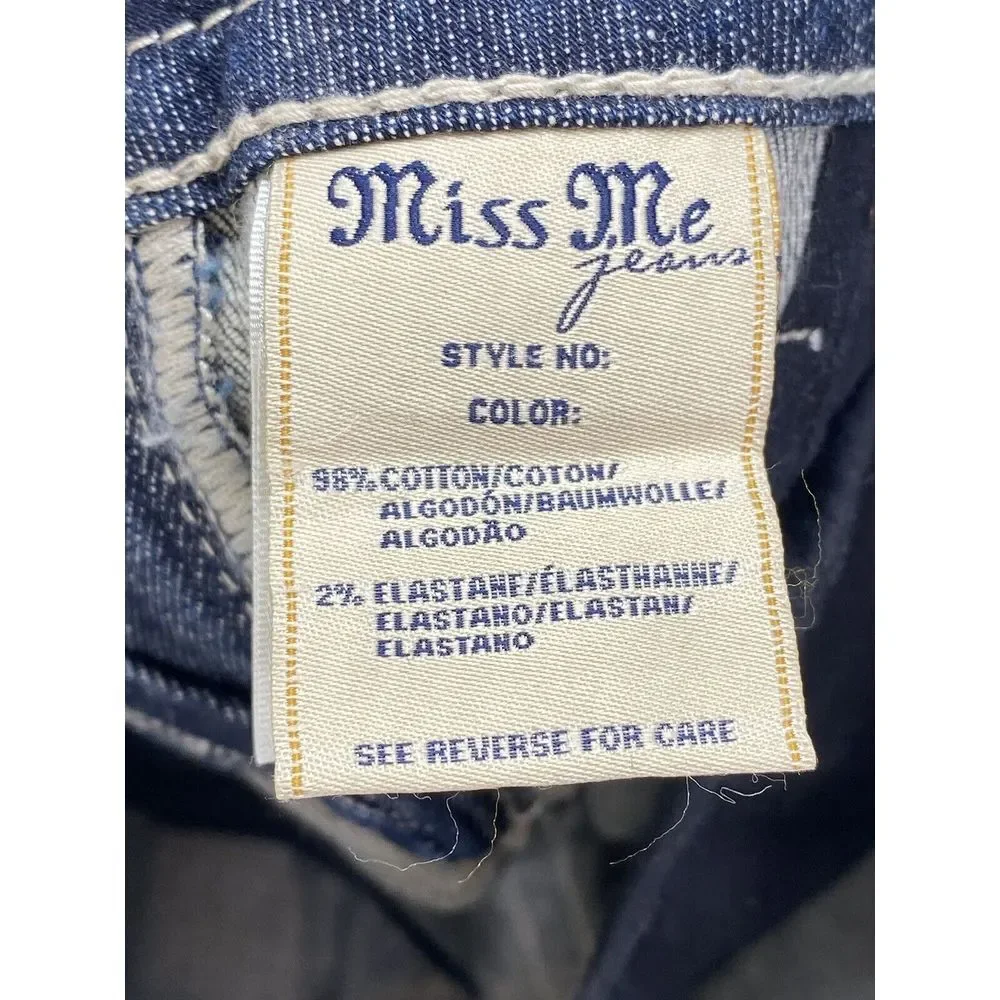 New Miss Me Jeans Womens Size 26 cut‎ off dark blue Denim distressed jorts